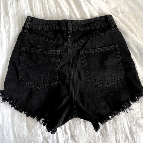 Black Denim Shorts - Picture 2 of 2